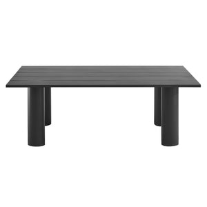 Modway Furniture Nautica Outdoor Patio 87" Rectangular Aluminum Dining Table for Stylish Alfresco Gatherings Graphite EEI-6980-GPH