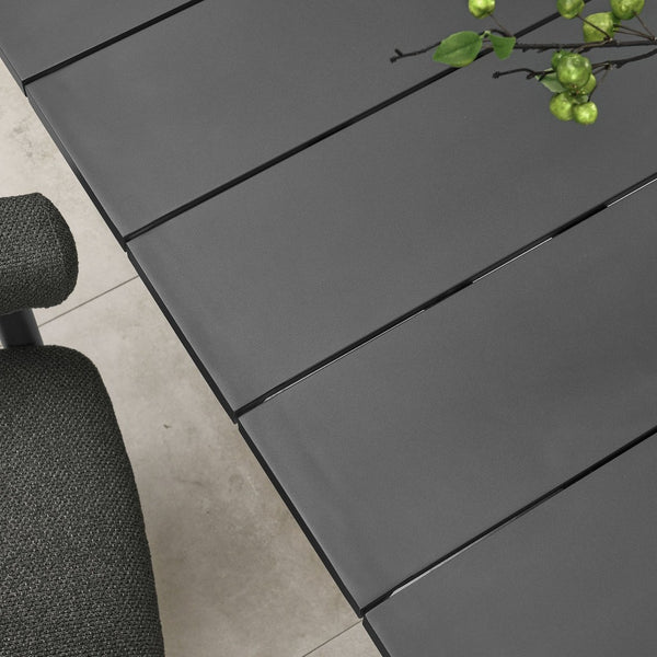 Modway Furniture Nautica Outdoor Patio 87" Rectangular Aluminum Dining Table for Stylish Alfresco Gatherings Graphite EEI-6980-GPH