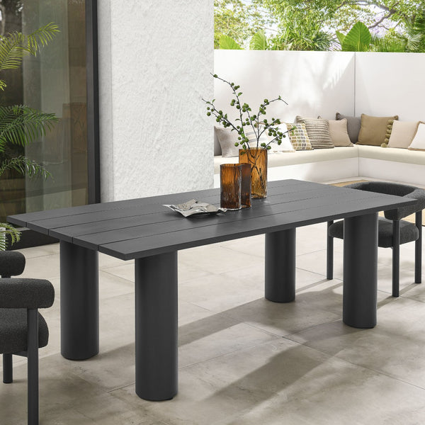 Modway Furniture Nautica Outdoor Patio 87" Rectangular Aluminum Dining Table for Stylish Alfresco Gatherings Graphite EEI-6980-GPH