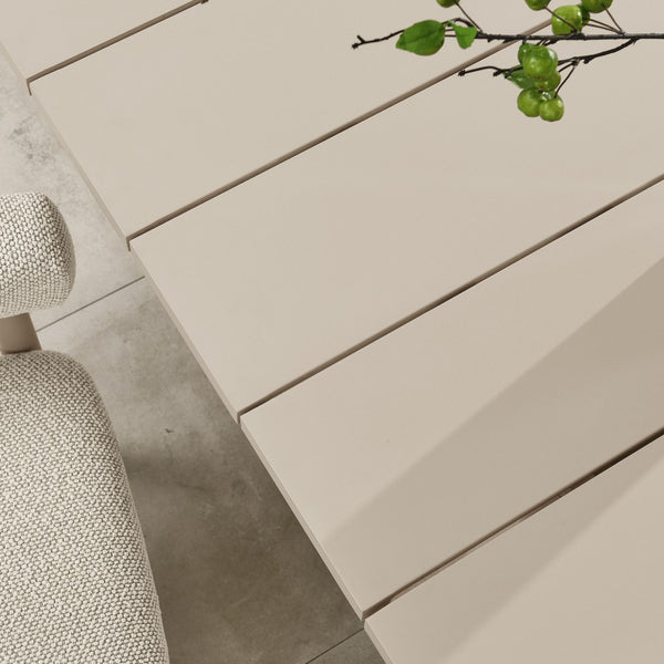 Modway Furniture Nautica Outdoor Patio 87" Rectangular Aluminum Dining Table for Stylish Alfresco Gatherings Taupe EEI-6980-TAU