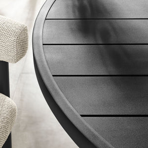 Modway Furniture Nautica Outdoor Patio 60" Round Aluminum Dining Table – Stylish, Durable Centerpiece for 4-6 Guests Graphite EEI-6981-GPH