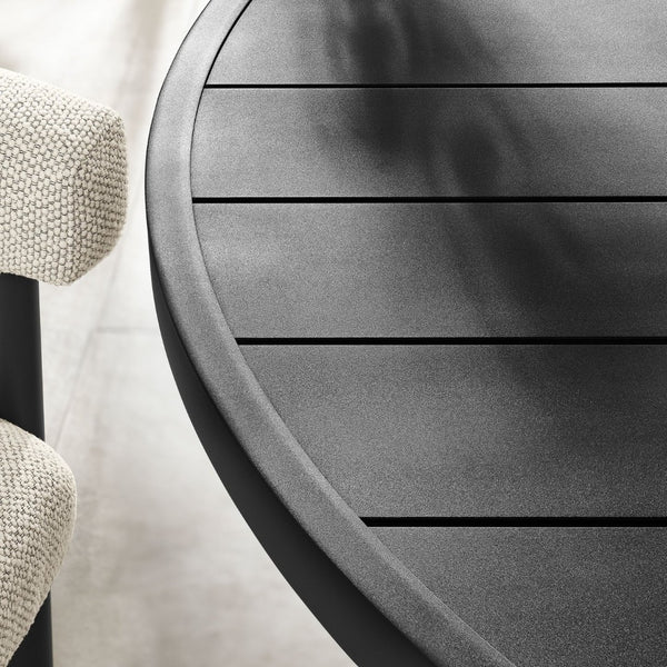 Modway Furniture Nautica Outdoor Patio 60" Round Aluminum Dining Table – Stylish, Durable Centerpiece for 4-6 Guests Graphite EEI-6981-GPH