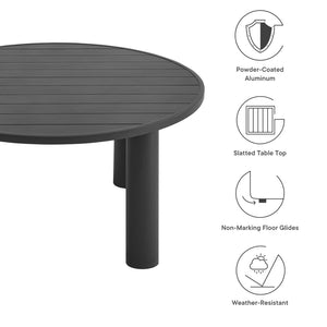 Modway Furniture Nautica Outdoor Patio 60" Round Aluminum Dining Table – Stylish, Durable Centerpiece for 4-6 Guests Graphite EEI-6981-GPH