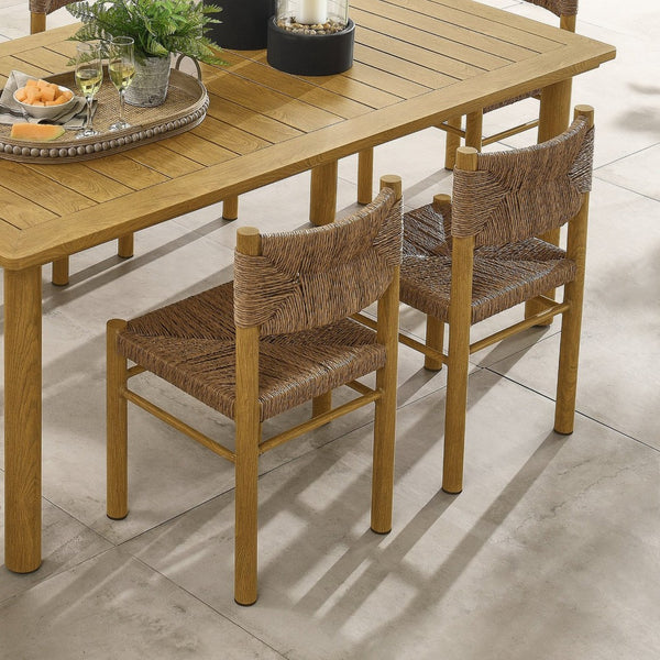 Modway Furniture Parkland Outdoor Dining Side Chairs Set of 2 – Premium Rattan & Aluminum for Ultimate Comfort & Style Natural EEI-6982-NAT