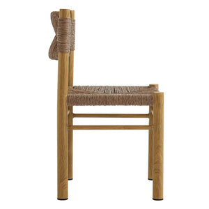 Modway Furniture Parkland Outdoor Dining Side Chairs Set of 2 – Premium Rattan & Aluminum for Ultimate Comfort & Style Natural EEI-6982-NAT