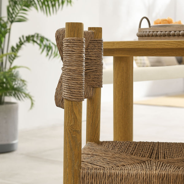 Modway Furniture Parkland Outdoor Dining Side Chairs Set of 2 – Premium Rattan & Aluminum for Ultimate Comfort & Style Natural EEI-6982-NAT