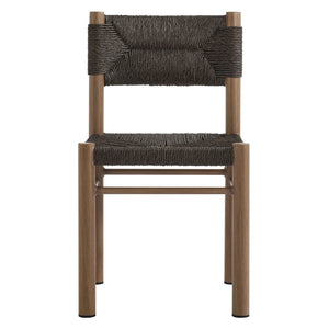 Modway Furniture Parkland Outdoor Dining Side Chairs Set of 2 – Premium Rattan & Aluminum for Ultimate Comfort & Style Walnut EEI-6982-WAL