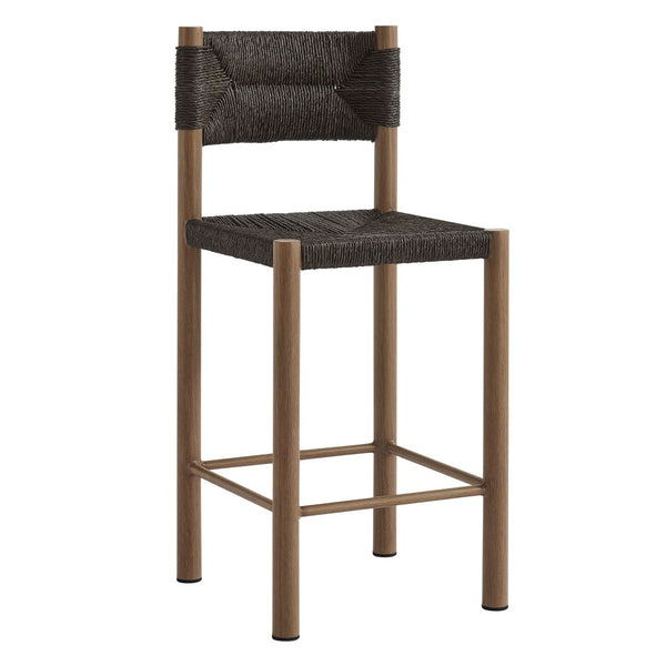 Modway Furniture Parkland Outdoor Patio Rattan & Aluminum Counter Stools Set of 2 - Durable, Stylish & Ready to Use Walnut EEI-6983-WAL