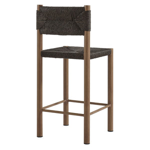 Modway Furniture Parkland Outdoor Patio Rattan & Aluminum Counter Stools Set of 2 - Durable, Stylish & Ready to Use Walnut EEI-6983-WAL