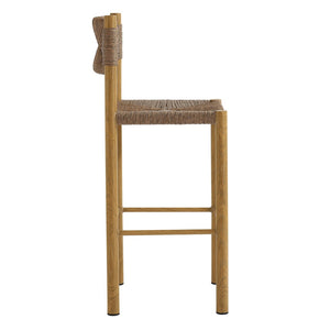 Modway Furniture Parkland Outdoor Bar Stools Set of 2 - Stylish Rattan & Aluminum for Patios and Poolside Relaxation Natural EEI-6984-NAT