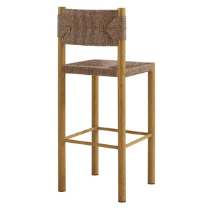 Modway Furniture Parkland Outdoor Bar Stools Set of 2 - Stylish Rattan & Aluminum for Patios and Poolside Relaxation Natural EEI-6984-NAT