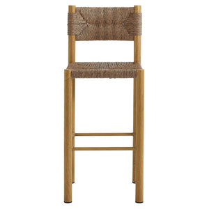 Modway Furniture Parkland Outdoor Bar Stools Set of 2 - Stylish Rattan & Aluminum for Patios and Poolside Relaxation Natural EEI-6984-NAT