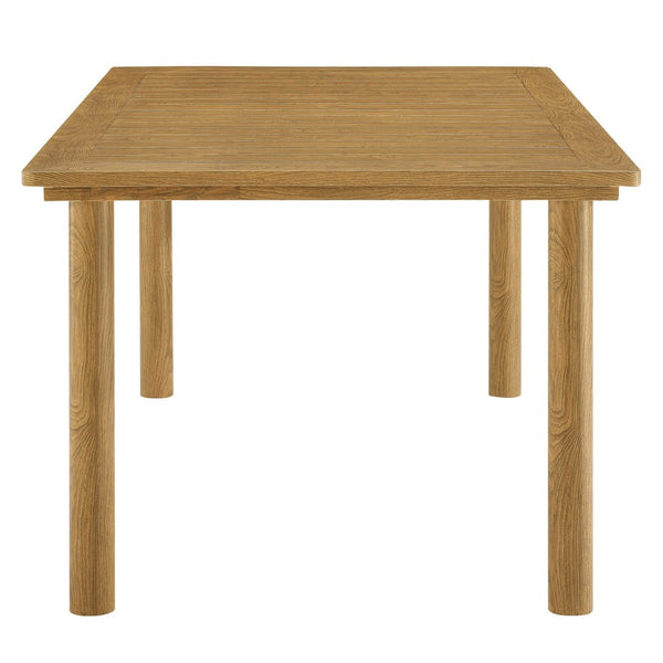 Modway Furniture Parkland 76" Outdoor Patio Aluminum Dining Table - Modern Design, Weather-Resistant, Easy Assembly Natural EEI-6985-NAT