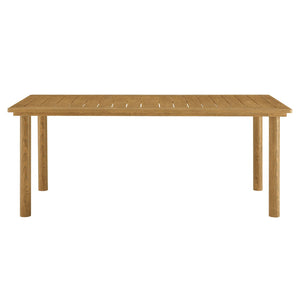 Modway Furniture Parkland 76" Outdoor Patio Aluminum Dining Table - Modern Design, Weather-Resistant, Easy Assembly Natural EEI-6985-NAT