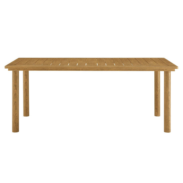 Modway Furniture Parkland 76" Outdoor Patio Aluminum Dining Table - Modern Design, Weather-Resistant, Easy Assembly Natural EEI-6985-NAT