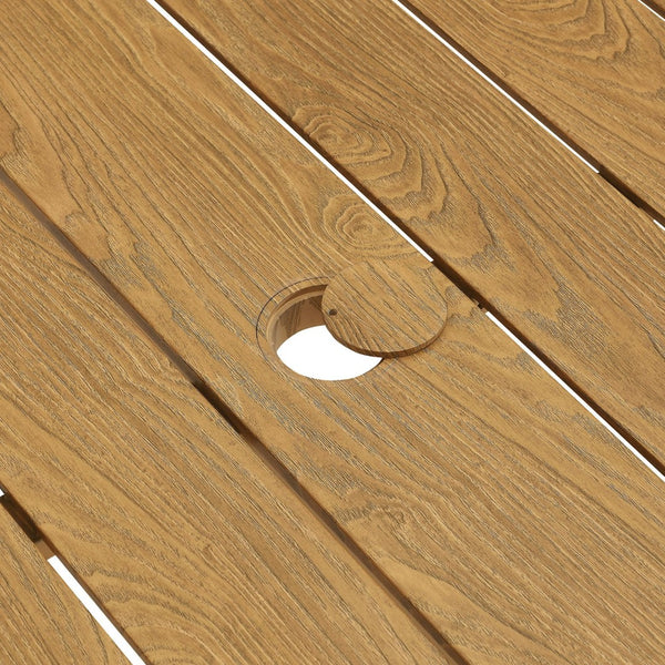 Modway Furniture Parkland 76" Outdoor Patio Aluminum Dining Table - Modern Design, Weather-Resistant, Easy Assembly Natural EEI-6985-NAT