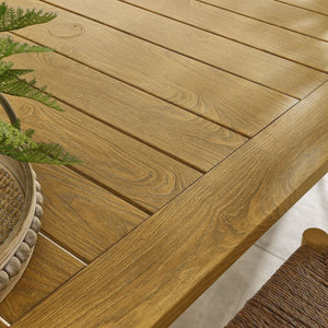 Modway Furniture Parkland 76" Outdoor Patio Aluminum Dining Table - Modern Design, Weather-Resistant, Easy Assembly Natural EEI-6985-NAT