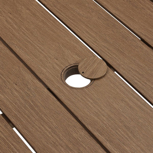 Modway Furniture Parkland 76" Outdoor Patio Aluminum Dining Table - Modern Design, Weather-Resistant, Easy Assembly Walnut EEI-6985-WAL