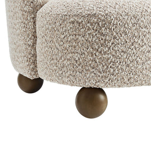 Modway Furniture Monroe Boucle Fabric Accent Chair - Mid-Century Design with Plush Comfort for Any Modern Space Coral Walnut EEI-6989-COR-WAL