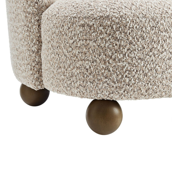 Modway Furniture Monroe Boucle Fabric Accent Chair - Mid-Century Design with Plush Comfort for Any Modern Space Coral Walnut EEI-6989-COR-WAL