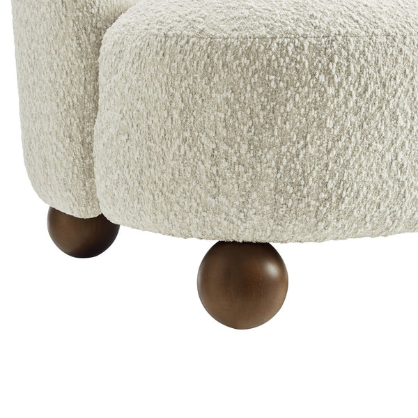 Modway Furniture Monroe Boucle Fabric Accent Chair - Mid-Century Design with Plush Comfort for Any Modern Space Pearl Walnut EEI-6989-PRL-WAL