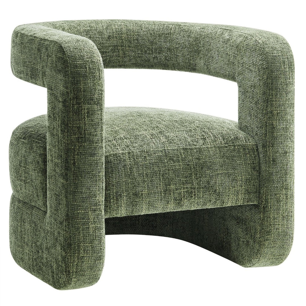 Modway Furniture Jaylin Upholstered Chenille Accent Chair - Modern Comfort with U-Shaped Design for Any Space Basil EEI-6991-BAS