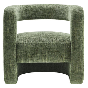 Modway Furniture Jaylin Upholstered Chenille Accent Chair - Modern Comfort with U-Shaped Design for Any Space Basil EEI-6991-BAS