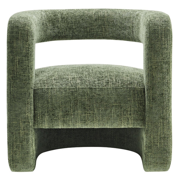 Modway Furniture Jaylin Upholstered Chenille Accent Chair - Modern Comfort with U-Shaped Design for Any Space Basil EEI-6991-BAS