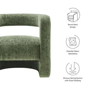 Modway Furniture Jaylin Upholstered Chenille Accent Chair - Modern Comfort with U-Shaped Design for Any Space Basil EEI-6991-BAS