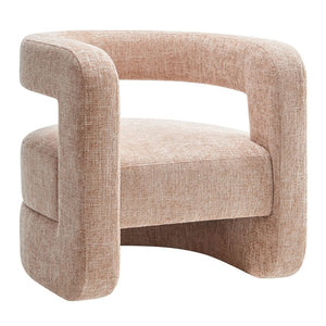 Modway Furniture Jaylin Upholstered Chenille Accent Chair - Modern Comfort with U-Shaped Design for Any Space Blush EEI-6991-BLS