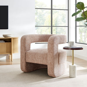 Modway Furniture Jaylin Upholstered Chenille Accent Chair - Modern Comfort with U-Shaped Design for Any Space Blush EEI-6991-BLS