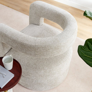 Modway Furniture Jaylin Upholstered Chenille Accent Chair - Modern Comfort with U-Shaped Design for Any Space Dove Gray EEI-6991-DOV