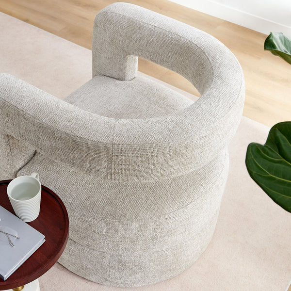 Modway Furniture Jaylin Upholstered Chenille Accent Chair - Modern Comfort with U-Shaped Design for Any Space Dove Gray EEI-6991-DOV