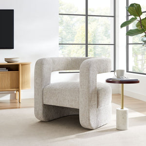 Modway Furniture Jaylin Upholstered Chenille Accent Chair - Modern Comfort with U-Shaped Design for Any Space Dove Gray EEI-6991-DOV