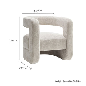 Modway Furniture Jaylin Upholstered Chenille Accent Chair - Modern Comfort with U-Shaped Design for Any Space Dove Gray EEI-6991-DOV