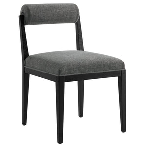 Modway Furniture Kai Fabric Dining Chair by Modway - Stylish Comfort with Rolled Backrest and Ash Wood Frame Design Charcoal Black EEI-6993-CHA-BLK