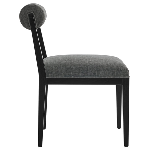 Modway Furniture Kai Fabric Dining Chair by Modway - Stylish Comfort with Rolled Backrest and Ash Wood Frame Design Charcoal Black EEI-6993-CHA-BLK
