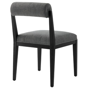 Modway Furniture Kai Fabric Dining Chair by Modway - Stylish Comfort with Rolled Backrest and Ash Wood Frame Design Charcoal Black EEI-6993-CHA-BLK