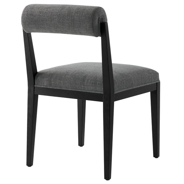Modway Furniture Kai Fabric Dining Chair by Modway - Stylish Comfort with Rolled Backrest and Ash Wood Frame Design Charcoal Black EEI-6993-CHA-BLK