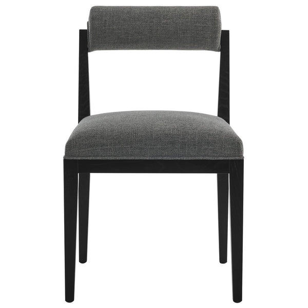 Modway Furniture Kai Fabric Dining Chair by Modway - Stylish Comfort with Rolled Backrest and Ash Wood Frame Design Charcoal Black EEI-6993-CHA-BLK