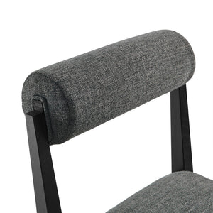 Modway Furniture Kai Fabric Dining Chair by Modway - Stylish Comfort with Rolled Backrest and Ash Wood Frame Design Charcoal Black EEI-6993-CHA-BLK