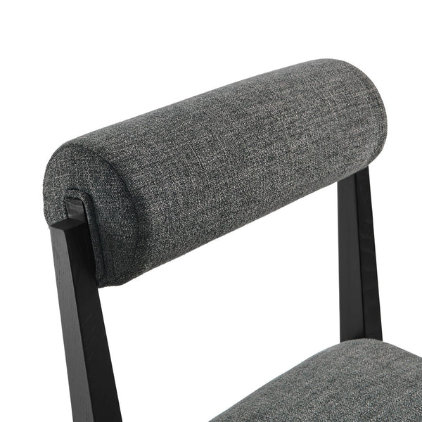 Modway Furniture Kai Fabric Dining Chair by Modway - Stylish Comfort with Rolled Backrest and Ash Wood Frame Design Charcoal Black EEI-6993-CHA-BLK