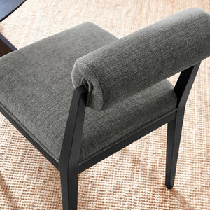 Modway Furniture Kai Fabric Dining Chair by Modway - Stylish Comfort with Rolled Backrest and Ash Wood Frame Design Charcoal Black EEI-6993-CHA-BLK