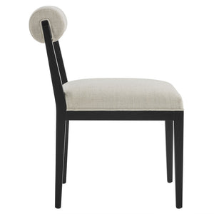 Modway Furniture Kai Fabric Dining Chair by Modway - Stylish Comfort with Rolled Backrest and Ash Wood Frame Design Linen Black EEI-6993-LIN-BLK