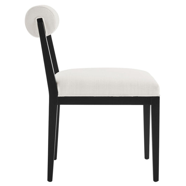 Modway Furniture Kai Fabric Dining Chair by Modway - Stylish Comfort with Rolled Backrest and Ash Wood Frame Design Salt Black EEI-6993-SAL-BLK