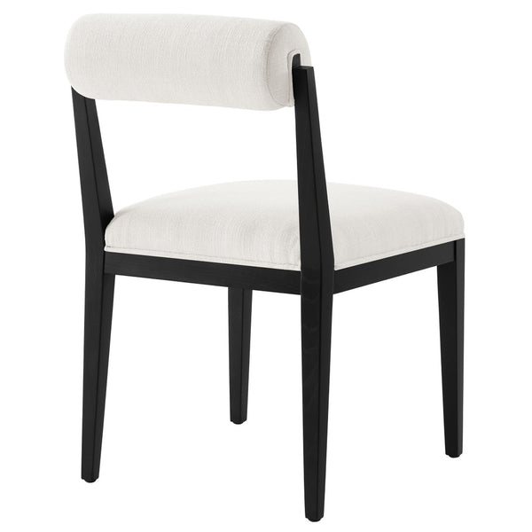 Modway Furniture Kai Fabric Dining Chair by Modway - Stylish Comfort with Rolled Backrest and Ash Wood Frame Design Salt Black EEI-6993-SAL-BLK