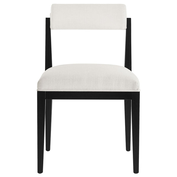 Modway Furniture Kai Fabric Dining Chair by Modway - Stylish Comfort with Rolled Backrest and Ash Wood Frame Design Salt Black EEI-6993-SAL-BLK