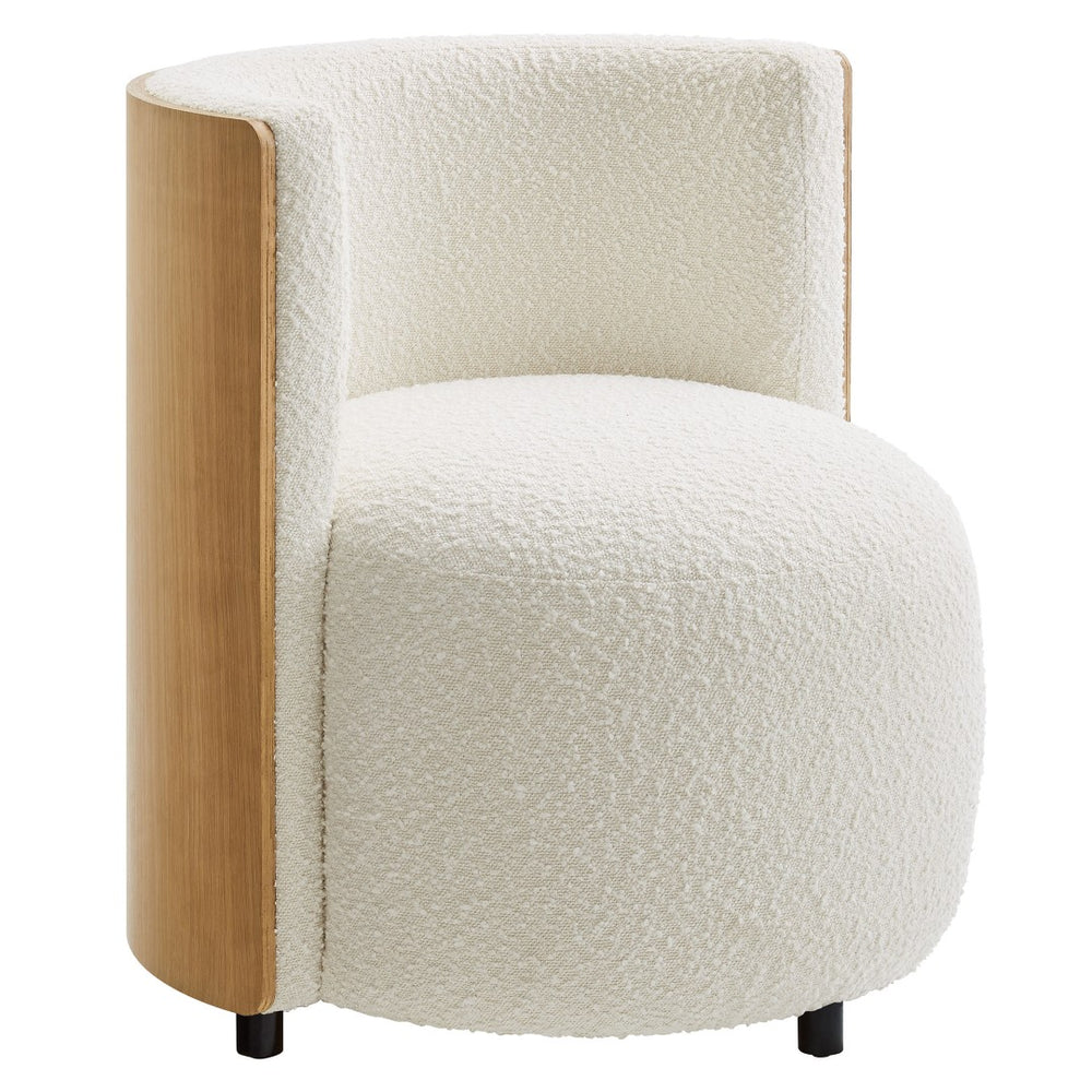 Modway Furniture Solis Boucle Accent Chair - Modern Comfort with Plush Upholstery and Stylish Bentwood Back Design EEI-6994-NAT-IVO