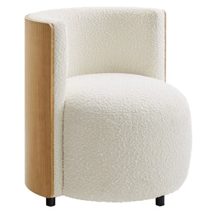Modway Furniture Solis Boucle Accent Chair - Modern Comfort with Plush Upholstery and Stylish Bentwood Back Design EEI-6994-NAT-IVO