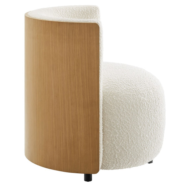 Modway Furniture Solis Boucle Accent Chair - Modern Comfort with Plush Upholstery and Stylish Bentwood Back Design EEI-6994-NAT-IVO